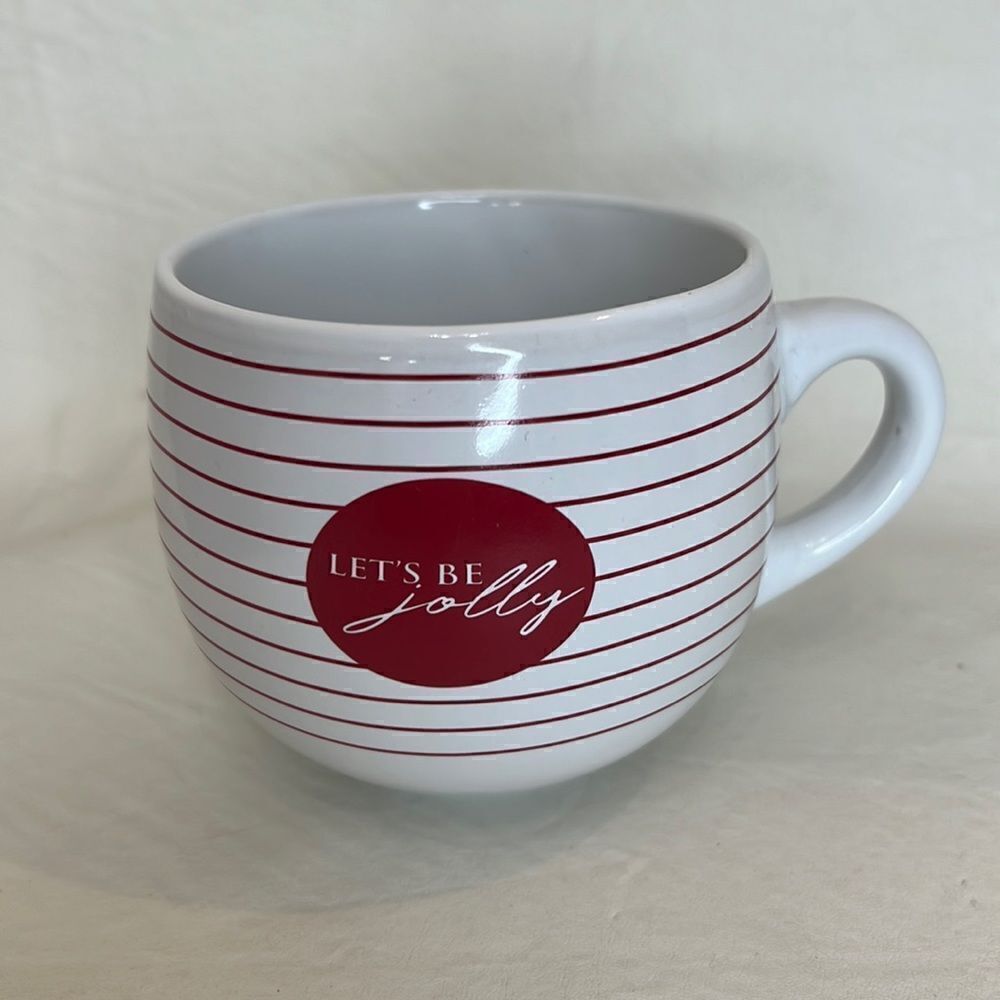 Modern Gourmet Foods Coffee Cup Let’s Be Jolly Christmas Red White 20 Ounces